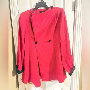 Alpaca and merino wool blend red Peruvian overcoat pea oat petticoat size medium